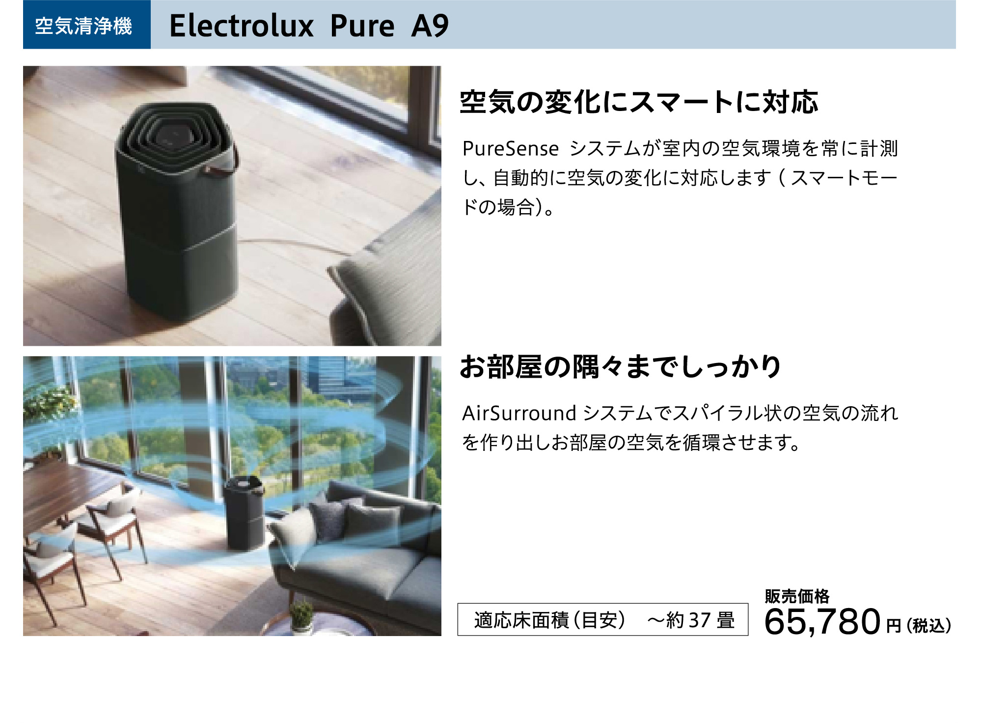 ［空気清浄機］Electrolux  Pure  A９
